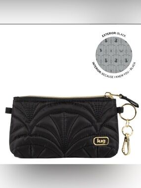 Lug Metro XL ID pouch. Unique Wicked Black Quilting. NWT